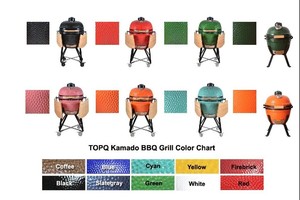 Parrilla Kamado <span class=keywords><strong>de</strong></span> Cerámica TOPQ Serie Premium <span class=keywords><strong>de</strong></span> 27 Pulgadas, Ahumador <span class=keywords><strong>de</strong></span> Carbón para Barbacoa, Jardín y Exteriores - Product Image 2
