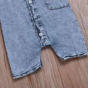 Combinaison en jean pour bébés filles, vêtements de travail, combinaison une pièce à manches courtes pour tout-petits, vêtements pour filles - Product Image 3