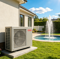 Pompe à chaleur air-eau 12 kW R290 à compresseur scroll, COP 4.8, Classe A+++, conception sans réservoir pour hôtels et résidences