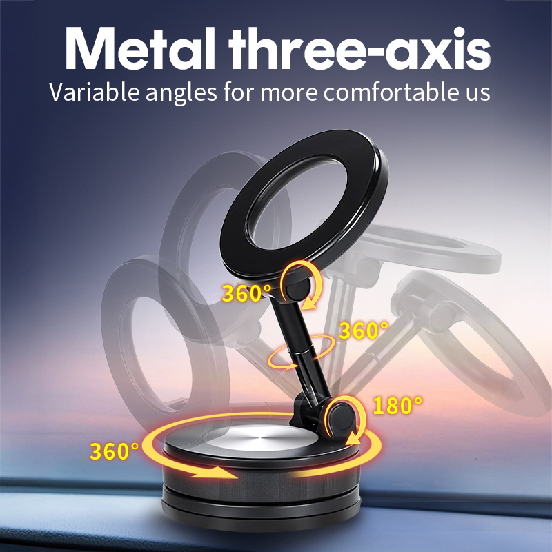 Chao Mei G909 Vacuum Car Phone Holder - 360 Degree Magnetic Aluminum Alloy Stand