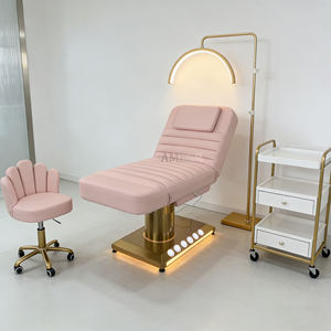 Cama de Estética con Base Dorada LED y 3/4 Motores para Salón/Estudio, Lavacabezas, Tratamientos de Spa, Masajes y Faciales - Product Image 3