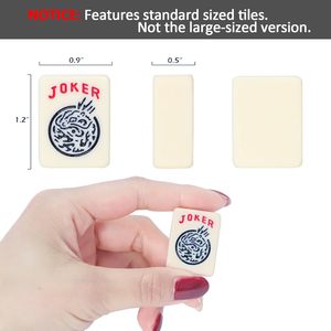 Juego de Fichas de Mahjong Americanas Blancas Populares, 166 Piezas, Juego de Mahjong Portátil para Viajes, Juego de Mesa Clásico y Divertido para Familiares y Amigos - Product Image 2