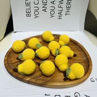 Pluche katoen PP katoen gehaakte peer sleutelhanger fruit rugzak hanger souvenir klein cadeau schattig juweel