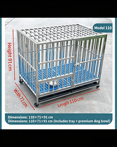 Cage pour chien de grande taille en acier inoxydable épaissi de qualité supérieure, pliable, imperméable, pour <span class=keywords><strong>berger</strong></span> allemand et <span class=keywords><strong>malinois</strong></span> - Product Image 3