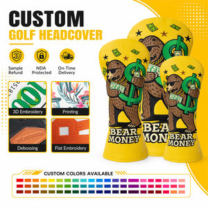 Durable PU Leather Polyester PVC Golf Club Head Covers Water Resistant Magnetic Closure Head Cover for Golf Club Wood <b>Putter</b> - Product Image 1