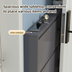 Simple <strong>Shoe</strong> Rack Ultra-thin Steel Flip Bucket Pace-Saving <strong>Small</strong> Package for Apartment Factory Wholesale Iron <strong>Shoe</strong> <strong>Cupboard</strong> - Product Image 3