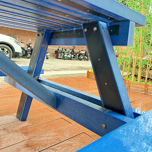 Hiện Đại Mộc Mạc Ngoài Trời Ăn Uống Đặt Cho Nhà Bếp Phòng Khách Trường Vườn Patio Đồ Nội Thất Nhựa Gỗ Ghế Bảng Trang Trại Biệt Thự - Product Image 4