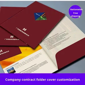 Sobre A4 impreso personalizado, carpeta de documentos azul de una sola página, cubierta de papel de información de hojas sueltas tiernas de malla para contratos - Product Image 3