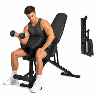 Équipement de fitness à domicile, banc d'exercice multifonctionnel pliable réglable en métal pour la musculation et le bodybuilding