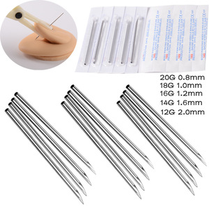 Aiguille de perçage jetable professionnelle en acier inoxydable pour usage transfrontalier, forme géométrique, pour piercing nez, oreille, nombril - Product Image 1