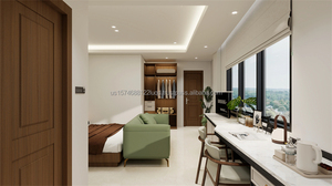 Juego de Muebles Personalizados para Hoteles de 3 Estrellas, Juego Completo de Dormitorio con Cama de Madera, Armario, Sofá, Mesitas de Noche, Mueble para TV y Mesa Auxiliar - Product Image 6