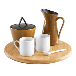 Piano di lavoro cucina <span class=keywords><strong>Lazy</strong></span> <span class=keywords><strong>Susan</strong></span> vassoio armadietto rotondo di bambù giradischi Organizer per tavolo - Product Image 3