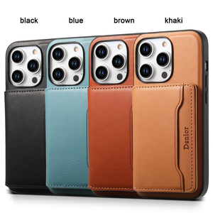Denior Durable Retro Calfskin Texture Folding Bumper Vintage PU Cowhide Magnetic Case for <strong>iPhone</strong> 17 16 15 14 13 12 Series - Product Image 6
