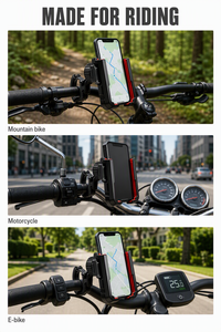Dudukan Ponsel Sepeda dengan C-Clamp untuk Stang, Penyangga Sepeda Motor Semi-Terbuka untuk Sepeda Gunung E-<span class=keywords><strong>Bike</strong></span>, Serat Karbon JG-396A4 - Product Image 6