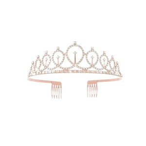 Nouvelle Couronne Baroque pour Fête d'Anniversaire Transfrontalière Euro-Américaine, Accessoire Cheveux en Cristal Blanc Électroplaqué, Direct Usine - Product Image 5