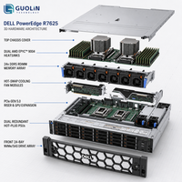 Serveur en rack Dell PowerEdge R7625 2U neuf, double processeur AMD EPYC 9004 Series, DDR5 24 DIMM, PCIe Gen5, serveur haute performance