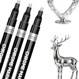 Metallic Chrome Paint <b>Pen</b> Premium Chrome Finish Permanent Mirror Chrome Marker <b>Pens</b> With Anti Fade Ink - Product Image 1