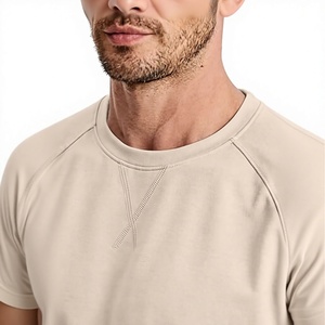 Conjunto de 2 Piezas Unisex de Shorts de Punto Sólido, Cuello Redondo, Manga Corta, Corte Holgado, Transpirable, Ropa Casual de Primavera/Verano, Largo por Encima de la Rodilla - Product Image 3