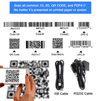Module de lecteur de codes-barres 2D YK-EP3000 Wiegand RS485 USB COM RS232 à montage fixe pour kiosque et contrôle d'accès, lecteur de codes QR