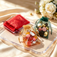 Sacs cadeaux en organza imprimés sur mesure avec cordon de serrage, pochettes en maille transparente pour bijoux, cosmétiques, petits cadeaux de fête, rangement