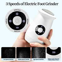Appareil électrique rechargeable et portable pour éliminer les callosités des pieds, étanche, avec tête de ponçage au sable de quartz, pour talons fendillés et soins à domicile