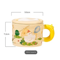 Tasses à café en céramique pour couples, style dessin animé tendance, souvenir Instagram, mignonnes, en relief, pour le petit-déjeuner, origine Chaozhou