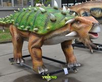 Modèle de dinosaure animatronique réaliste en métal fait main, type Ankylosaurus, pour une utilisation en intérieur/extérieur dans les parcs d'aventure