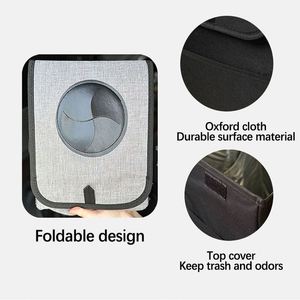 Organiseurs de voiture Xiangta OEM, sacs de rangement pour voiture, grande capacité, pliables, avec poche filet, mini poubelle suspendue, polyester durable - Product Image 4