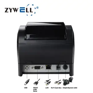 Alta qualidade impressora térmica zywell recibo térmica impressora 80 milímetros zy306 bill printer