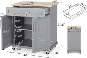 Knight, chariot <span class=keywords><strong>de</strong></span> cuisine Batavia Home, gris - Product Image 5