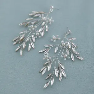 Elegant Crystal Women Earrings Handmade Beaded Bridal Earring