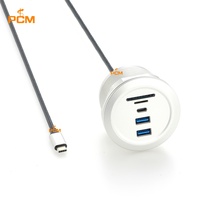 Boîtier multimédia de bureau USB 3.1 Type C multiport avec câble USB-A USB-C lecteur de carte SD Micro SD TF pour maison intelligente et salle de réunion