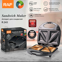 RAF Machine à gaufres électrique portable Chauffage double face Revêtement antiadhésif pour panini Pancake Pain Petit-déjeuner Cuisson