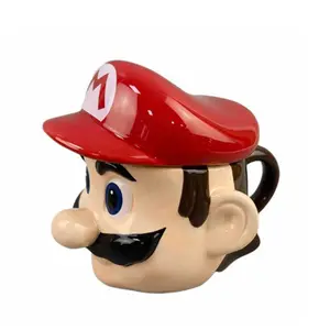 MB1 cangkir teh Travel Keramik desain baru cangkir kopi Super Mario kartun buatan tangan cangkir kopi keramik kartun