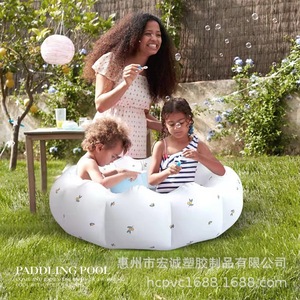 Piscina Inflable de PVC con Forma de Pétalo, 90x25 cm, Piscina Infantil para Exteriores, Piscina de Plástico Grueso para Bebés - Product Image 1