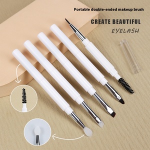 Tragbare Double Ended Eyeliner Wimpern zange Pinsel Ultra dünne abgewinkelte Eyeliner Augenbrauen Wimpern Make-up Pinsel Großhandel Kosmetik - Product Image 1
