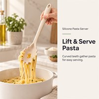 Sendok Pasta Silikon Food Grade dengan Inti Stainless Steel Tahan Panas Aman untuk Mesin Cuci Piring Peralatan Dapur Grosir