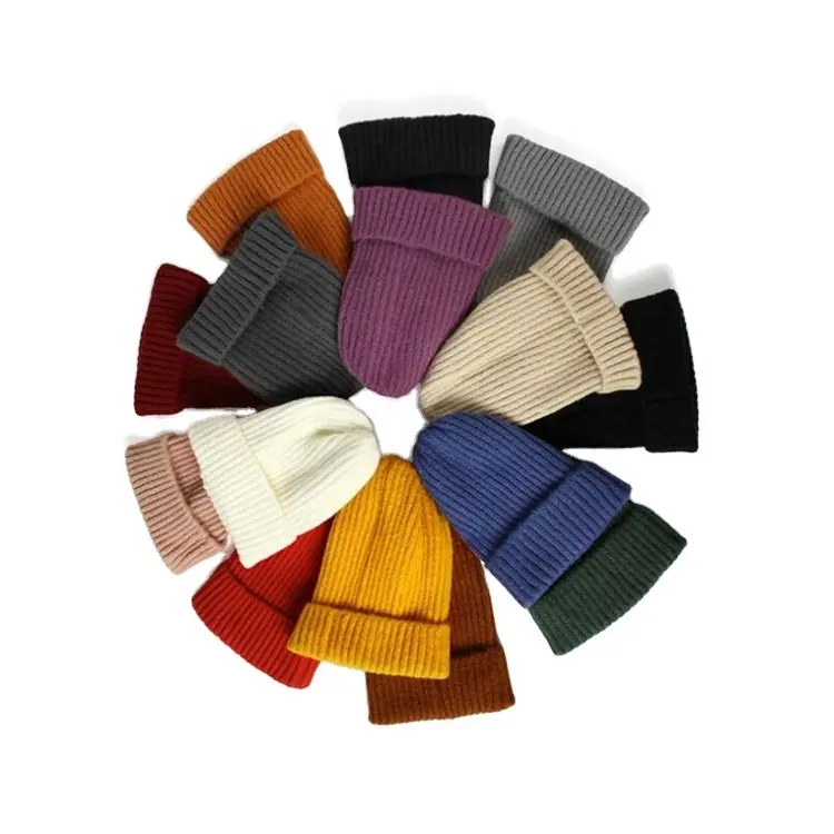 Groothandel Mode Dikke Winter Dames Hoed Custom Beanie Mat Gebreide Tam Pom Pom Hoeden Vrouwen