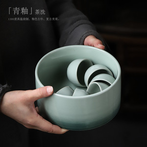 Bol à eau en céramique Shangyan grande capacité pour service à thé, origine Dehua - Product Image 1