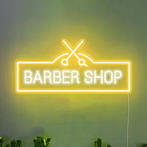 ヘアサロン理髪店美容ネオンサインライト心地よい雰囲気を演出暖かいLEDライトアップサイン