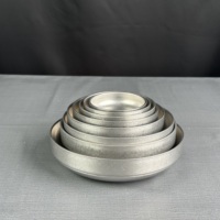 Plaque à vaisselle en acier inoxydable à double couche de qualité supérieure de 13.5cm Plaque de cuisine à domicile antirouille durable de style coréen écologique