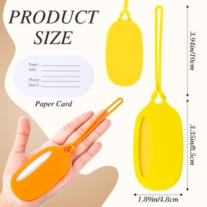 Étiquette de bagage en silicone colorée personnalisée, porte-étiquettes souple pour valise avec porte-carte d'identité et étiquette d'adresse, étiquette de bagage tendance - Product Image 2