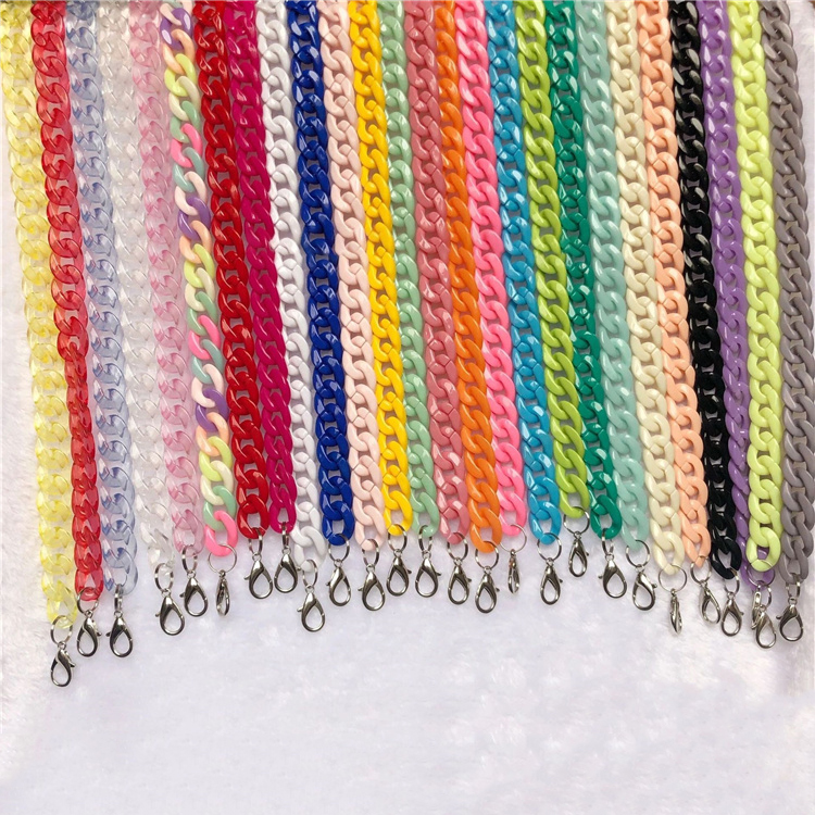 Многоцветная трендовая плоская акриловая ацетатная сумка, цепочка для очков, цепочка для солнцезащитных очков, держатель для очков, массивная цепочка для очков/очков