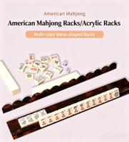 Mahjong américain de luxe personnalisable, pliable, portable et durable, 20 pouces, multicolore, en acrylique, avec supports et pousseurs magnétiques, pour la famille