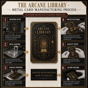 The Arcane Library Premium - Carte Collezionabili in Metallo a 3 Strati - Arte Fantasy Scura Squisita con Finitura in Oro 24K e Confezione Regalo di Lusso - Product Image 4