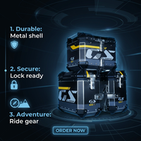 Coffre de moto en aluminium à double verrouillage, 3 pièces (38L/32L/45L), modèle 2026 mis à jour, vente directe usine, pour moto tout-terrain