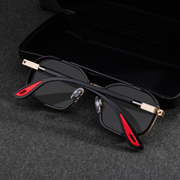 Lunettes de soleil photochromiques anti-lumière bleue UV400 Partagas Fashion avec logo personnalisé, monture carrée à double pont et branches à ressort pour hommes