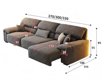 Canapé moderne électrique inclinable en tissu chenille 3 places, canapé paresseux nuage à rangée droite avec dossier réglable, mobilier de salon