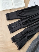 Vêtements pour femmes Robes pour femmes Mini robes à manches longues Robes à boutons noirs