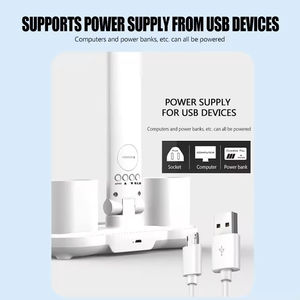 Lámpara de Escritorio Flexible con Protección Ocular, Recargable, Ajustable, Lámpara de Mesa para Estudio, Lectura, Luz Nocturna LED, Control Táctil, Multifunción - Product Image 4